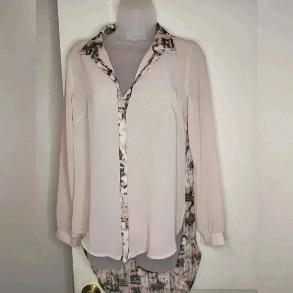 LUSH Pretty Sheer Butterly Pastel Animal Print pink blush Mobwife Tunic top - Picture 1 of 6